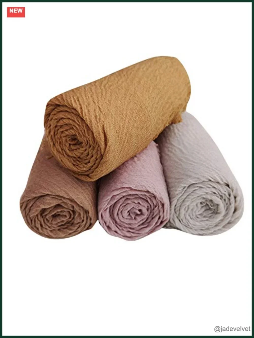 4-Pack Soft Cotton Hemp Shawl Wrap Scarf Lightweight Long